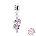 Fit Original 925 Sterling Silver Charms Beads Little Bear Lamb Little Flying Pig Pink Charms For Women DIY Birthday Jewelry Gift