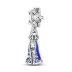 Blue Our Lady Medallion Dangle Charm