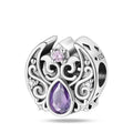 Purple Lotus Heart Charm