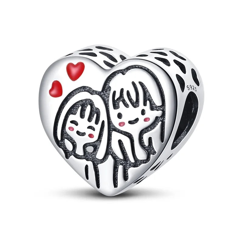 Mother & Daughter Heart Charm