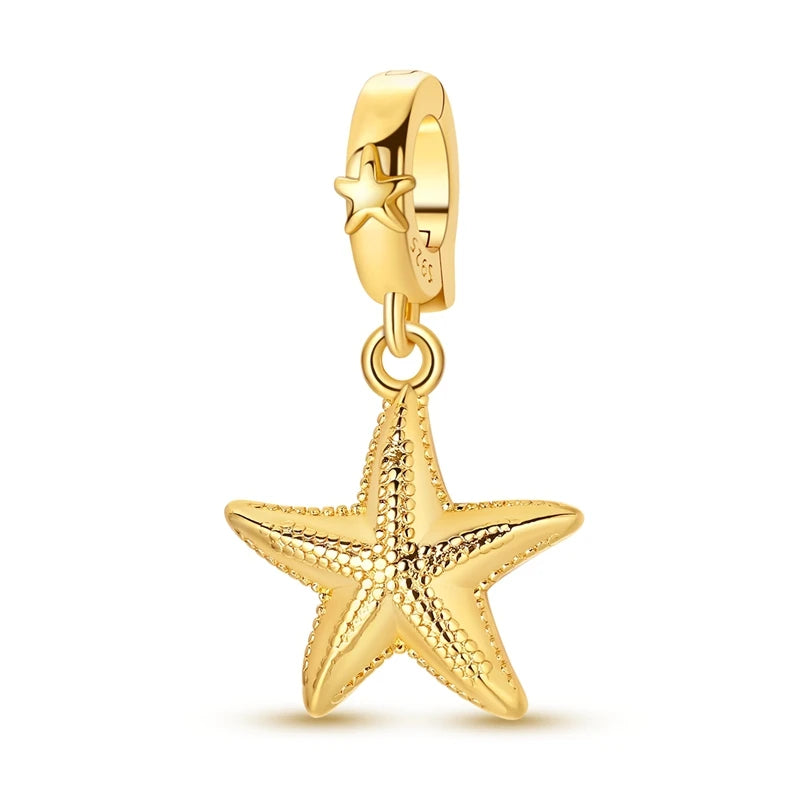 Gold Starfish Dangle Charm