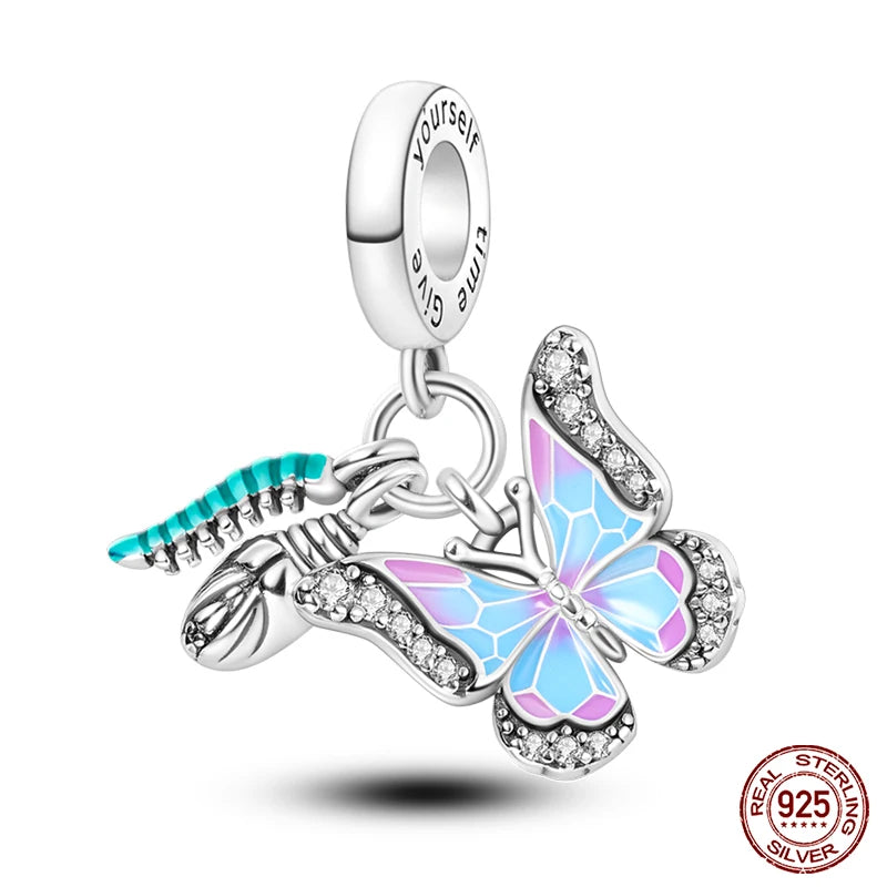 Butterfly Caterpillar Cluster Charm