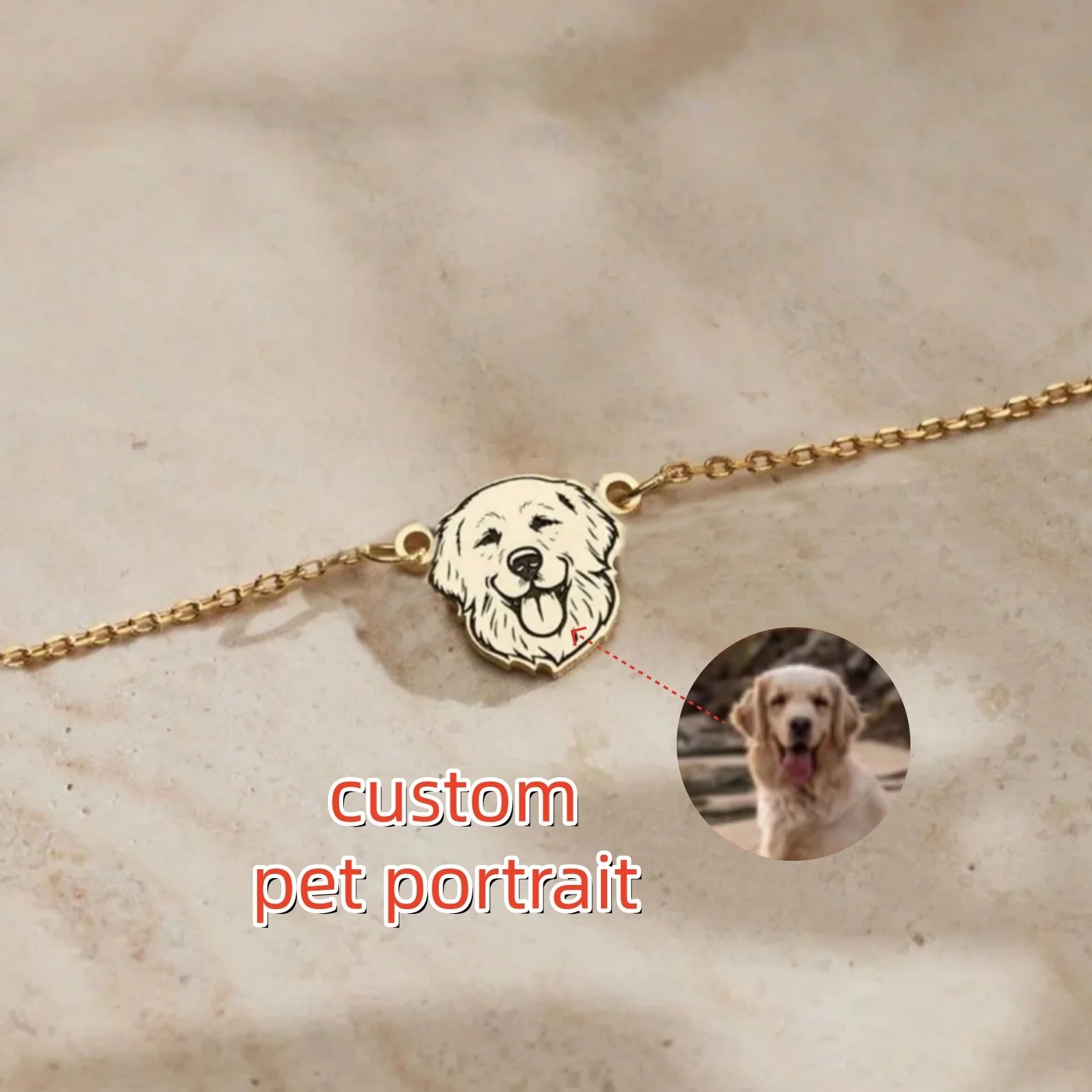 Personalized Pet Portrait Name Necklace