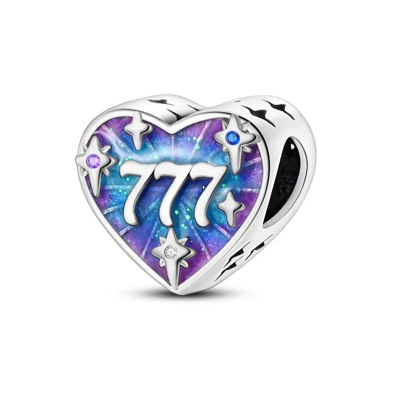 Angel Number 777 Heart Charm