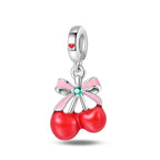 925 Silver Color Strawberry Cherry Apple Avocado Fruit Charms Beads Fit Qikaola 925 Original Bracelets Fine DIY Birthday Jewelry