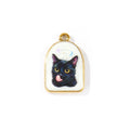 Gold Black Cat Pendant Charm