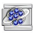 Blue Zircon Saturn Link Charm