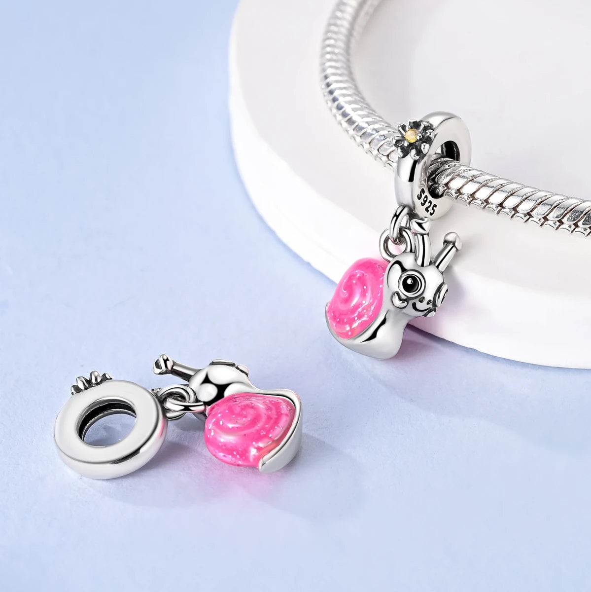 Fit Original 925 Sterling Silver Charms Beads Little Bear Lamb Little Flying Pig Pink Charms For Women DIY Birthday Jewelry Gift