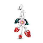 925 Silver Color Strawberry Cherry Apple Avocado Fruit Charms Beads Fit Qikaola 925 Original Bracelets Fine DIY Birthday Jewelry