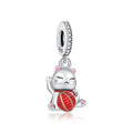 Lucky Cat Yarn Ball Dangle Charm