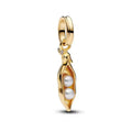 Gold Pearl Pea Pod Dangle Charm