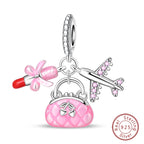 Fit Original 925 Sterling Silver Charms Beads Little Bear Lamb Little Flying Pig Pink Charms For Women DIY Birthday Jewelry Gift