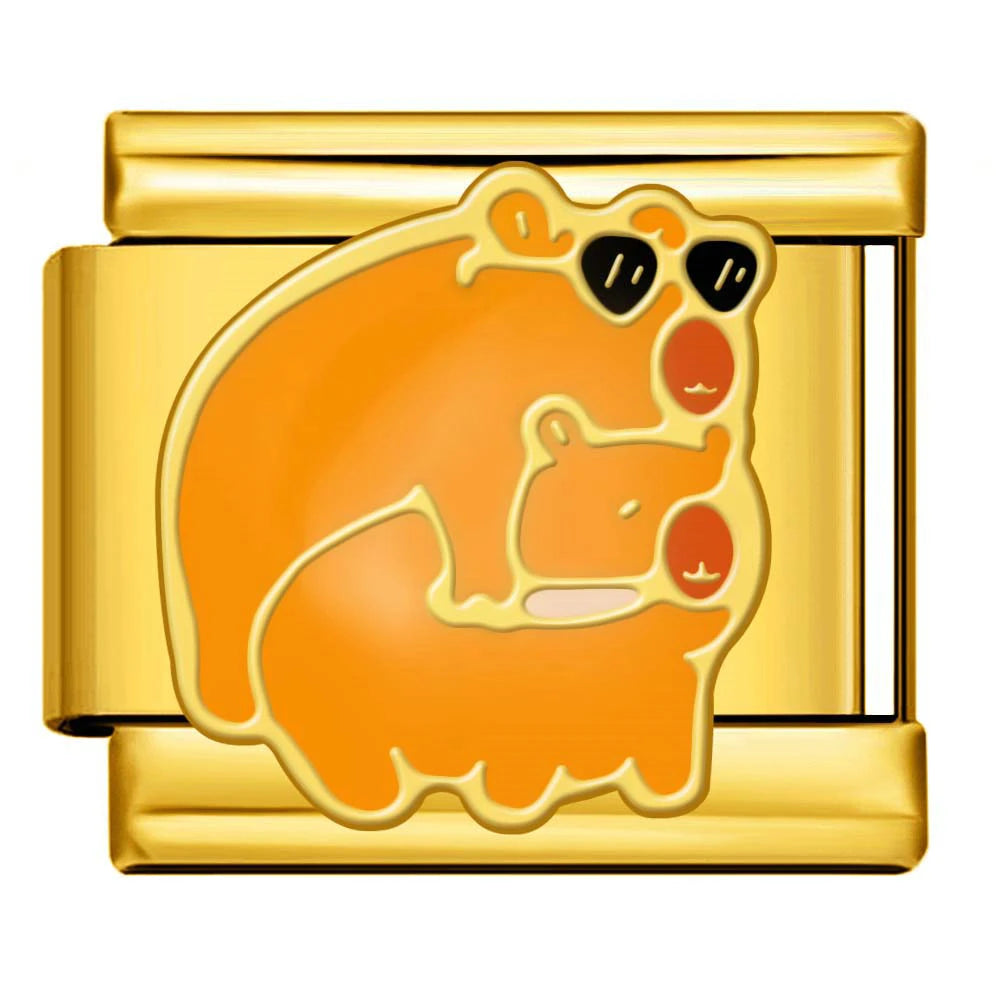 Cool Orange Bear Italian Charm
