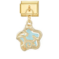 Aqua Enamel Flower Italian Charm