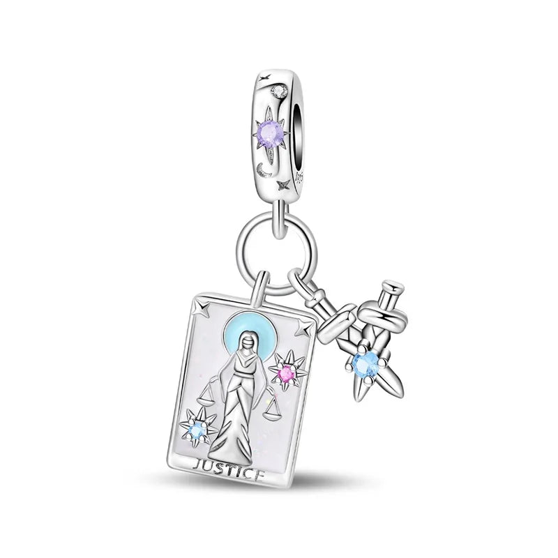 Justice Tarot Card Charm