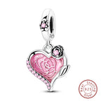 Fit Original 925 Sterling Silver Charms Beads Little Bear Lamb Little Flying Pig Pink Charms For Women DIY Birthday Jewelry Gift