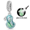 Glow-in-the-Dark Sea Turtle Flip-Flop Dangle Charm