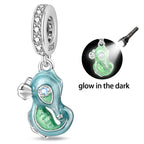 Glow-in-the-Dark Sea Turtle Flip-Flop Dangle Charm