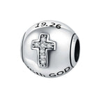 Matthew 19:26 Cross Bead Charm