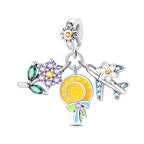 Sunhat Flower Airplane Cluster Charm