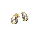 Gold Blue Evil Eye Hoop Earrings