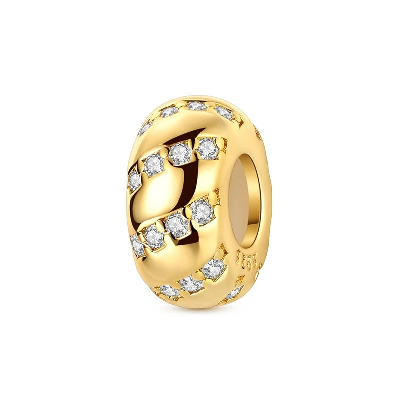 Gold Crystal Moon Spacer Charm