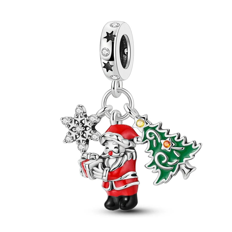 Santa & Christmas Tree Cluster Charm