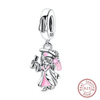Fit Original 925 Sterling Silver Charms Beads Little Bear Lamb Little Flying Pig Pink Charms For Women DIY Birthday Jewelry Gift