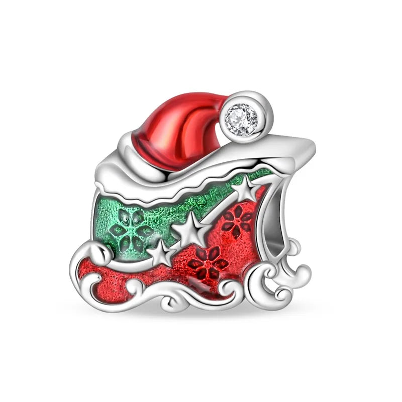Santa Hat Sleigh Charm