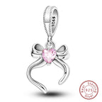 Fit Original 925 Sterling Silver Charms Beads Little Bear Lamb Little Flying Pig Pink Charms For Women DIY Birthday Jewelry Gift