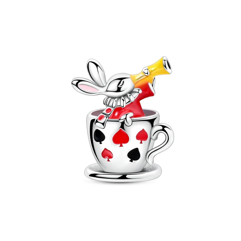 White Rabbit Teacup Dangle Charm