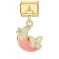 Pink Moon Butterfly Italian Charm
