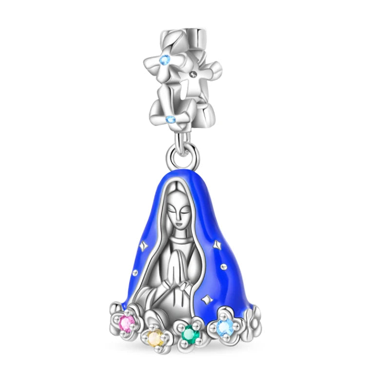 Our Lady Pastel Flower Cluster Charm