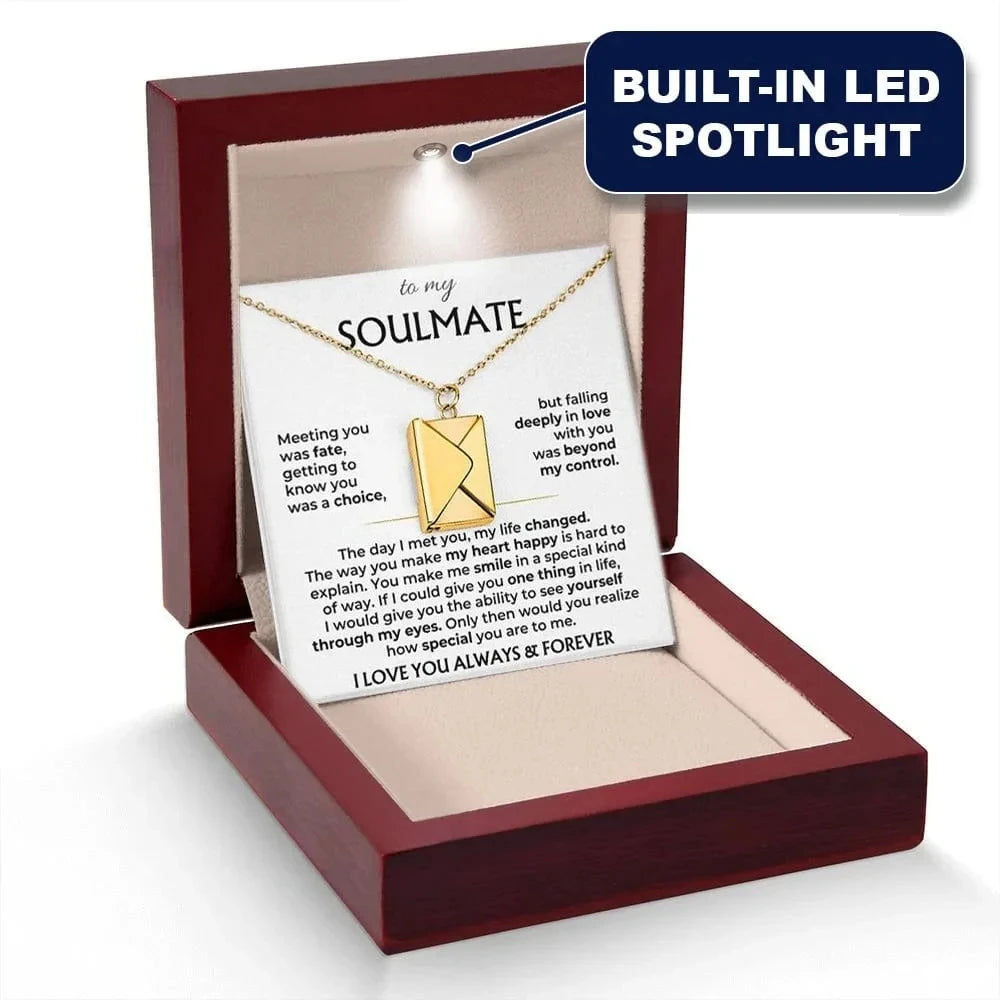 To My Soulmate Envelope Necklace Gift Set