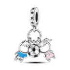 Brother & Sister Heart Dangle Charm