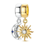 Gold Sun & Moon Double Dangle Charm