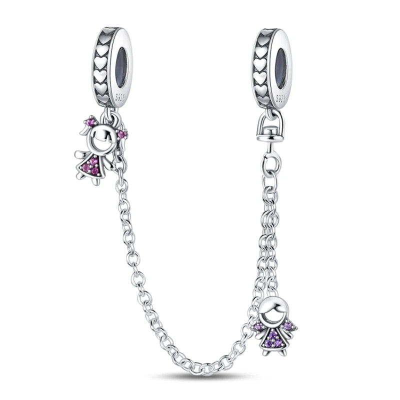New 925 Silver Color Family Brothers and Sisters Charms Beads Fit Qikaola 925 Original Bracelets Fine DIY Birthday Jewelry