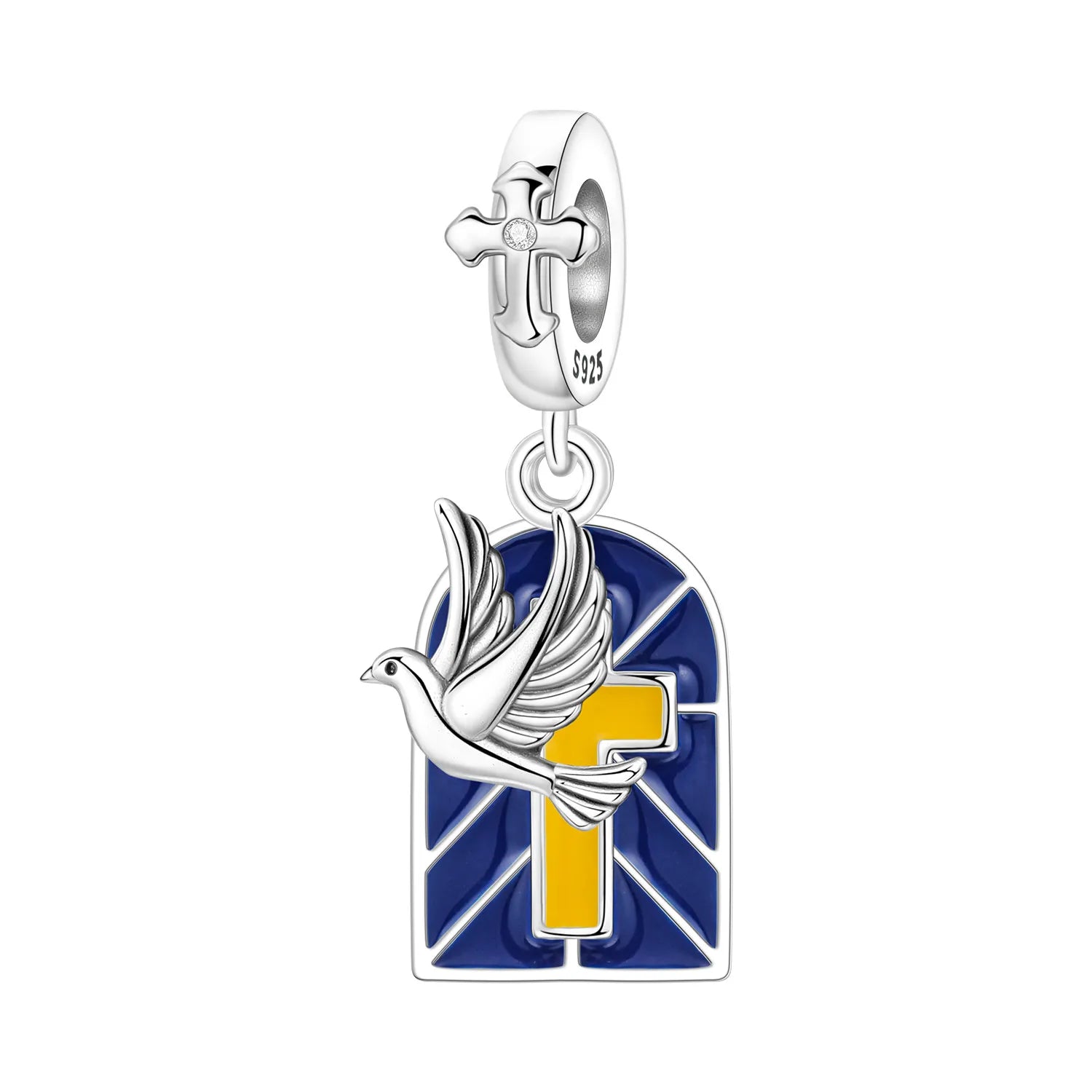 Virgin Mary Cross Window Dangle Charm
