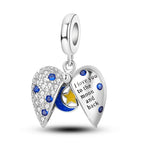 Love You to the Moon & Back Heart Locket Charm