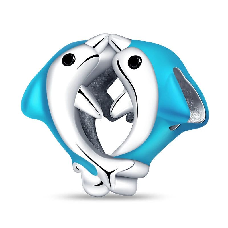 Double Dolphin Bead Charm