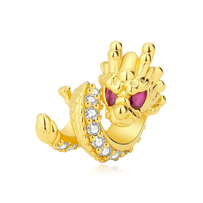 Gold Dragon & Rabbit Charm
