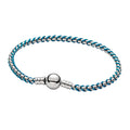 Blue Silver Two-Tone Rope Chain Bracelet