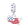 USA Map Flag Charm