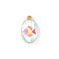 Gold Pink Tropical Fish Pendant Charm