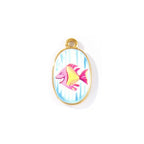 Gold Pink Tropical Fish Pendant Charm