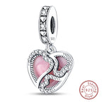 Fit Original 925 Sterling Silver Charms Beads Little Bear Lamb Little Flying Pig Pink Charms For Women DIY Birthday Jewelry Gift