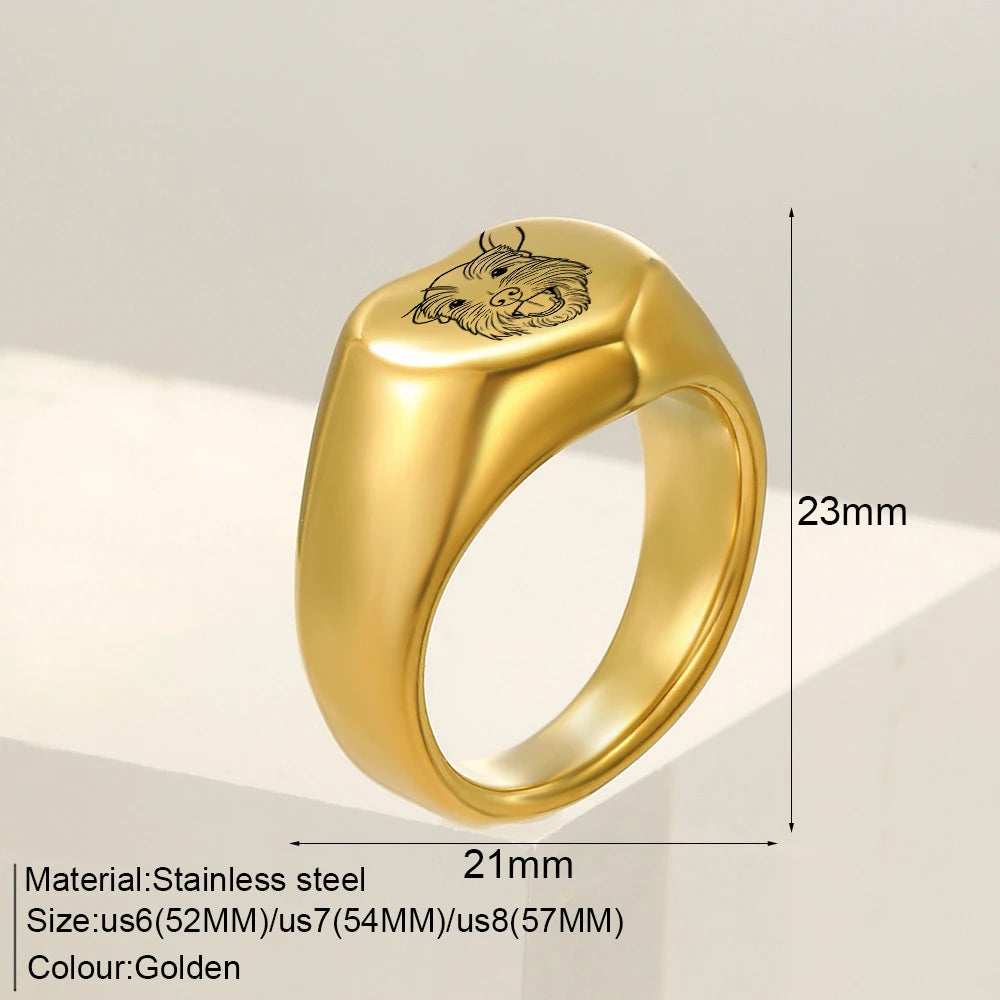 Personalized Pet Portrait Ring