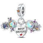 Best Sisters Heart Dangle Charm