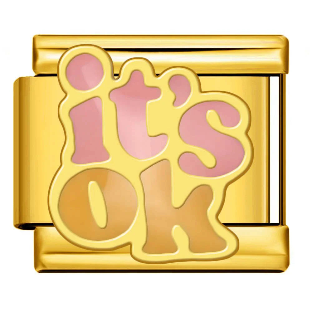 It's OK Gold Word Link Charm