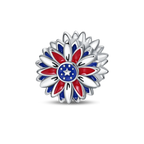 Patriotic Floral Burst Charm
